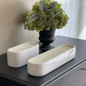 NEW Ceramic Baguette Five & Three Wick Candle